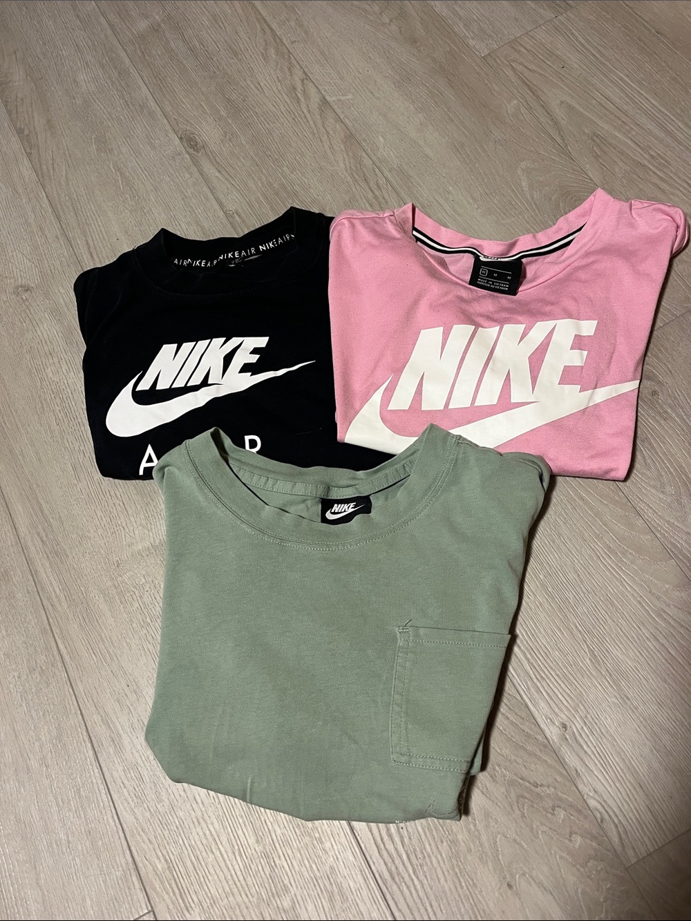 Nike Short Sleeve Tee Trio - Black, Pink & Sage Green